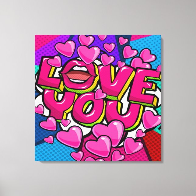 LOVE YOU Stretched Canvas Print (Front)