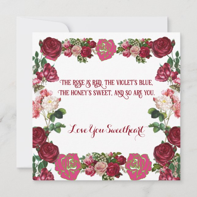 Love You Sweetheart Rustic Roses Vintage Custom (Front)