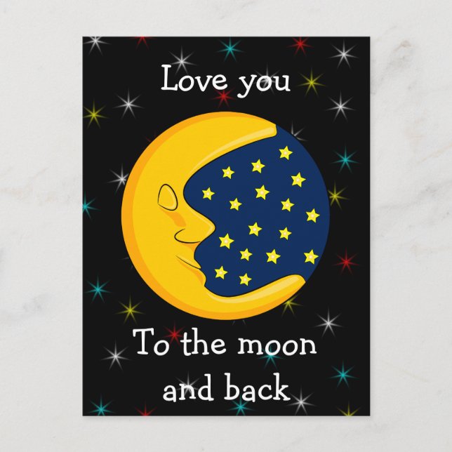 Love You The Moon And Back Postcard (Front)