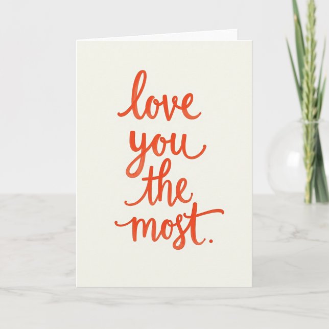Love You The Most Simple Card (Front)