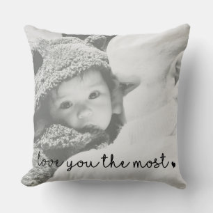 love you the most with heart simple modern throw pillow