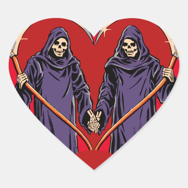 Love You To Death Boys & Girls New Halloween 2023 Heart Sticker (Front)
