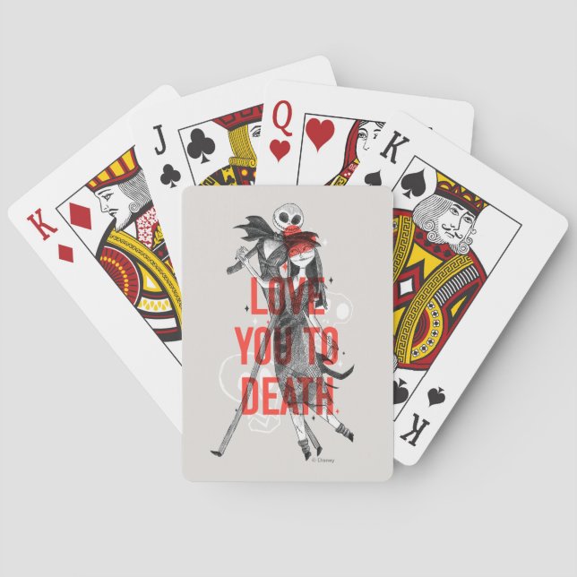 Love You To Death Typography Playing Cards (Back)