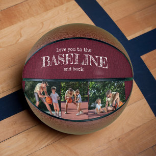 Love You to the Baseline and Back - 3 Photo Red Basketball