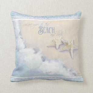Love You to the Beach and Back Starfish Ocean Sand Throw Pillow