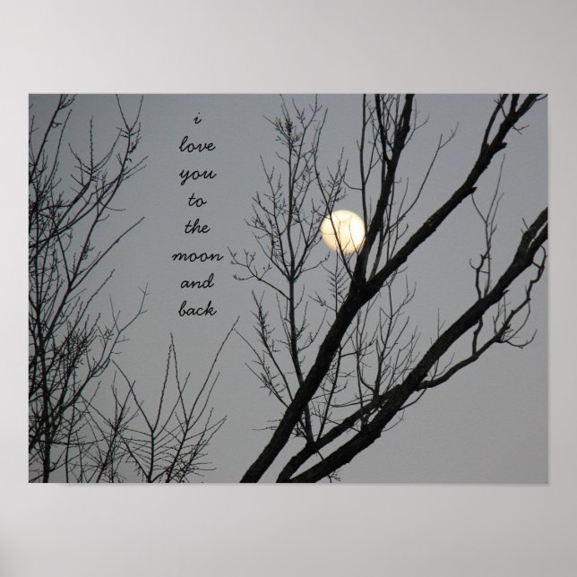 Love you to the moon and back, 16 x 12 poster (Front)