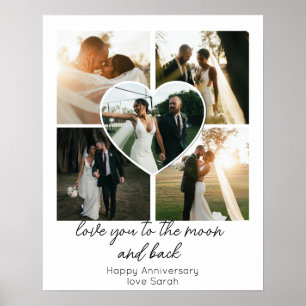 Love You to the Moon and Back Anniversary Photo Poster