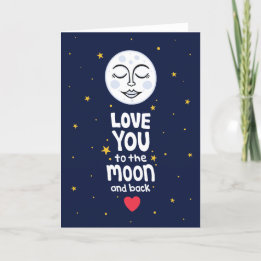 Love You to the Moon and Back Artwork Design Thank You Card