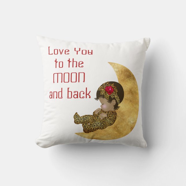 Love you to the Moon and Back Baby Pillow (Front)