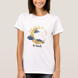 Love You To The Moon And Back Celestial Gold Boho T-Shirt