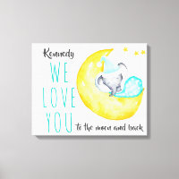 Love You to the Moon and Back - Elephant on Moon