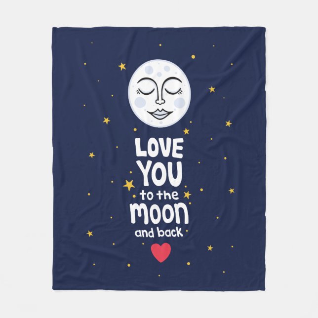 Love You to the Moon and Back Fleece Blanket (Front)