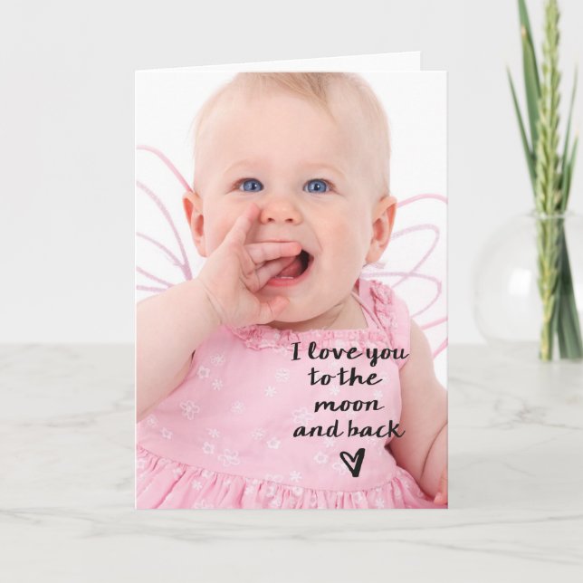 Love you to the moon and back heart card (Front)