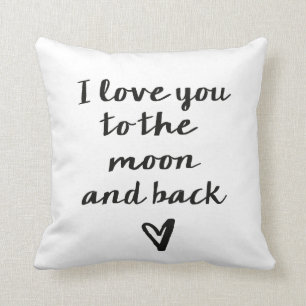 Love you to the moon and back heart throw pillow