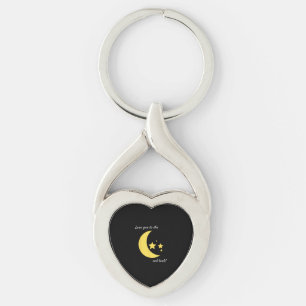 Love You To The Moon And Back Minimal Aesthetic  Keychain