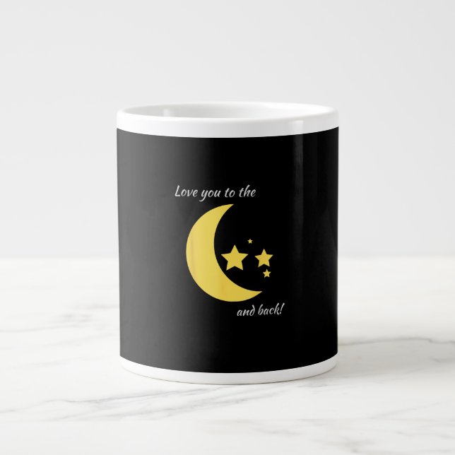 Love You To The Moon And Back Minimal Aesthetic  Large Coffee Mug (Front)