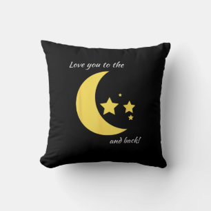 Love You To The Moon And Back Minimal Aesthetic Throw Pillow