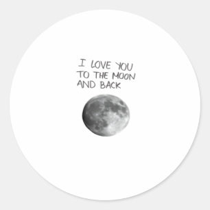 Love You To The Moon And Back Modern Aesthetic Art Classic Round Sticker