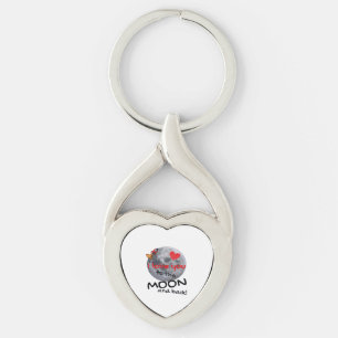Love You To The Moon And Back Playful Style  Keychain