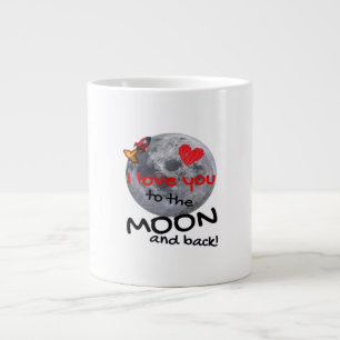 Love You To The Moon And Back Playful Style  Large Coffee Mug