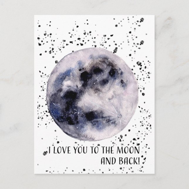Love you to the moon and back postcard (Front)