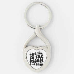 Love You To The Moon And Back Retro Classic Style  Keychain