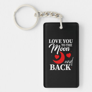 Love You to the Moon and Back - Romantic Couple Keychain