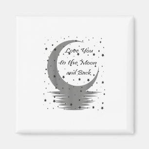 Love You To The Moon And Back Simple Romantic Desi Magnet