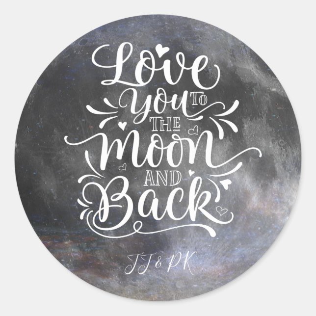 Love You to the Moon and Back Stickers (Front)
