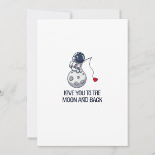 Love You To The Moon And Back Sweet Minimal Aesthe Holiday Card