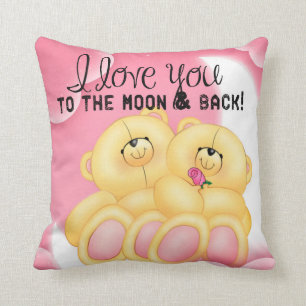 love you to the moon and back throw pillow