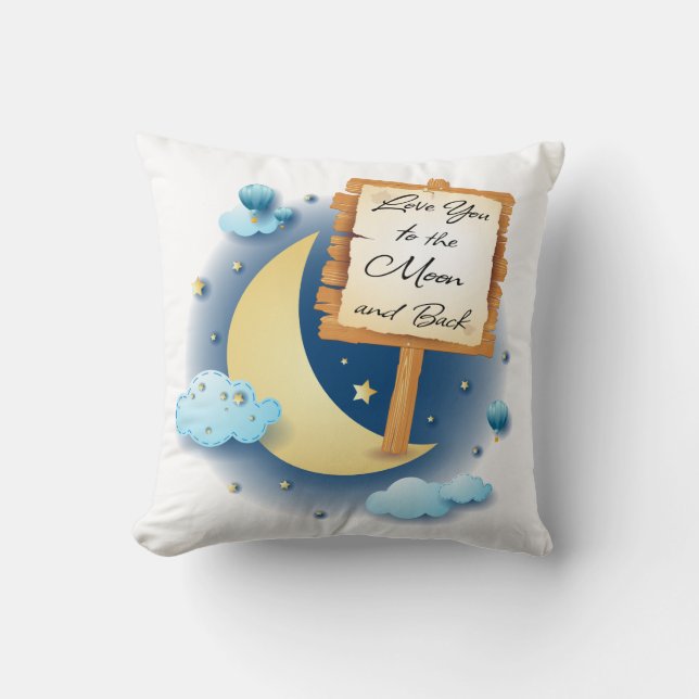 Love You to the Moon and Back Throw Pillow (Front)