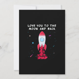 Love You To The Moon And Back Valentine Style Holiday Card