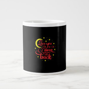 Love You To The Moon And Back Valentines Day Girlf Large Coffee Mug