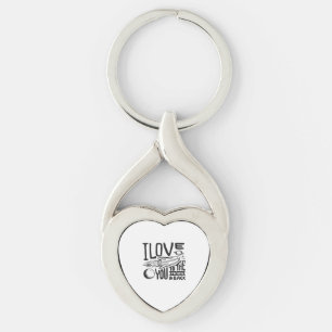 Love You To The Moon And Back Valentines Day Heart Keychain