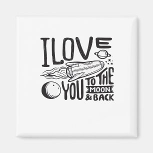 Love You To The Moon And Back Valentines Day Heart Magnet