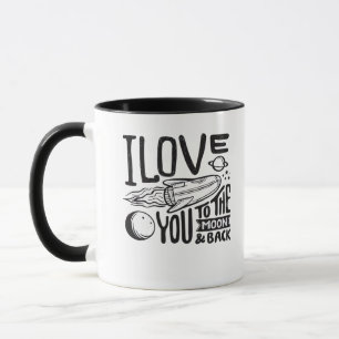 Love You To The Moon And Back Valentines Day Heart Mug