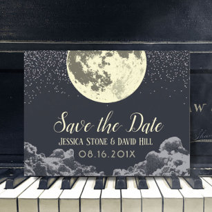 Love You To the Moon & Back Wedding Save the Date Announcement Postcard