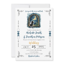 Love you to the Moon Celestial Wedding Invitation