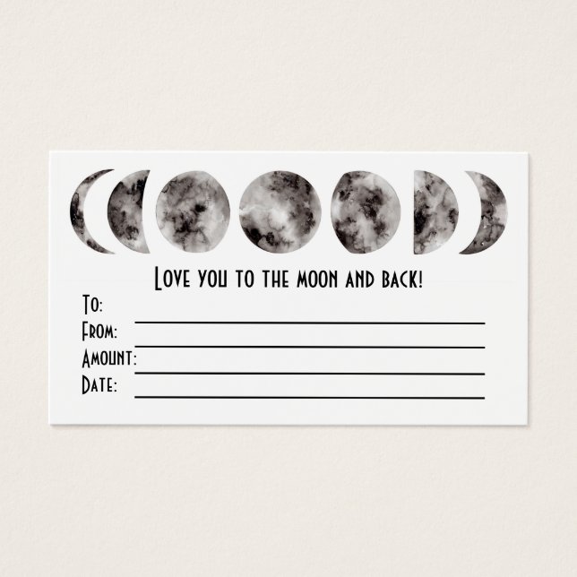 Love You to the Moon Gift Card (Front)