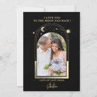 Love You To The Moon Photo Celestial Black Gold