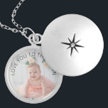 Love you to the moon photo locket necklace<br><div class="desc">Add your own adorable baby photo to this sweet locket and customize the text for a personal and special gift! Perfect for Mother's Day,  this necklace is sure to make a memorable keepsake for the wonderful mother or grandmother in your life.</div>