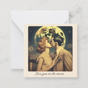 Love you to the moon, travel poster customizable card