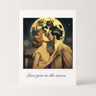 Love you to the moon, travel poster customizable postcard