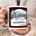 Love you to the Mountains and Back, Buffalo Plaid Two-Tone Coffee Mug<br><div class="desc">Gorgeous gift for those you love! Rustic mug showcasing phrase "Love you to the Mountains and back"  in block and hand written Script typography,  Buffalo Plaid in red and black checkered pattern and exquisite watercolor mountain and forest scenery. Also available with phrase "Life happens,  coffee helps".</div>