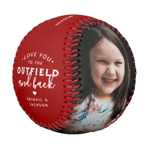 Love You To The Outfield 2-Photo Grandpa Gift Baseball