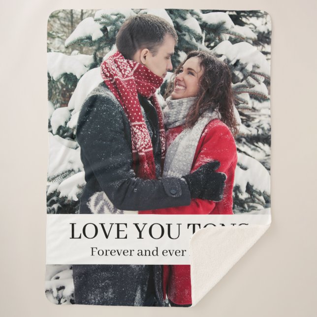 Love you tons personalized sherpa blanket (Front)