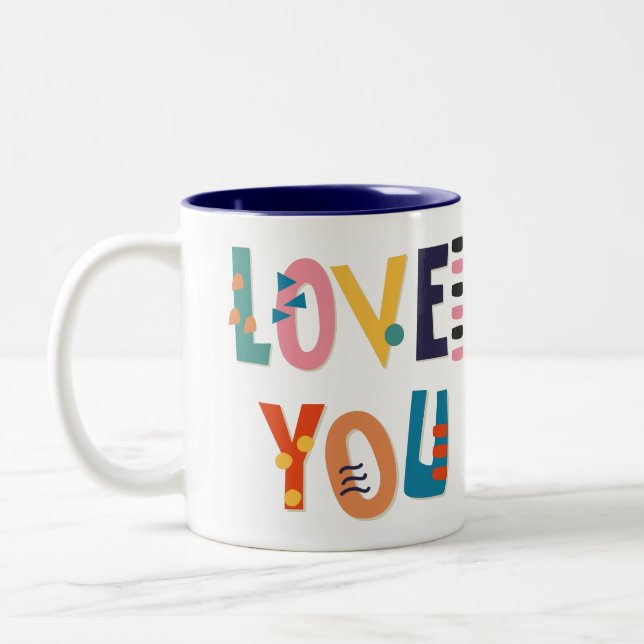 Love You two-tone Coffee Mug (Left)
