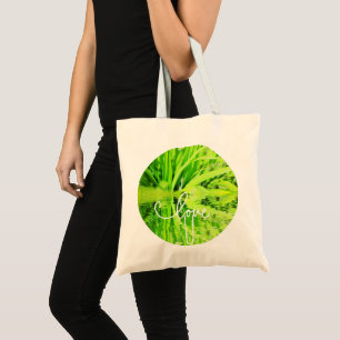 Love You U Happy Green Grass Tote Bag