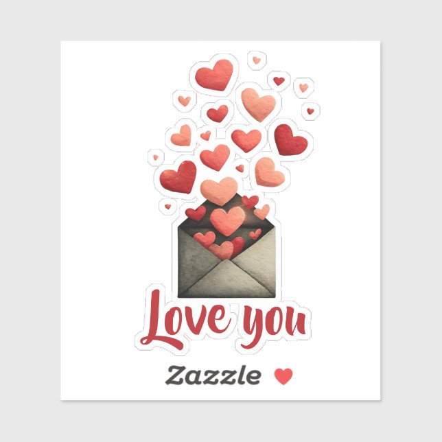 Love You Valentine Envelope Design (Sheet)